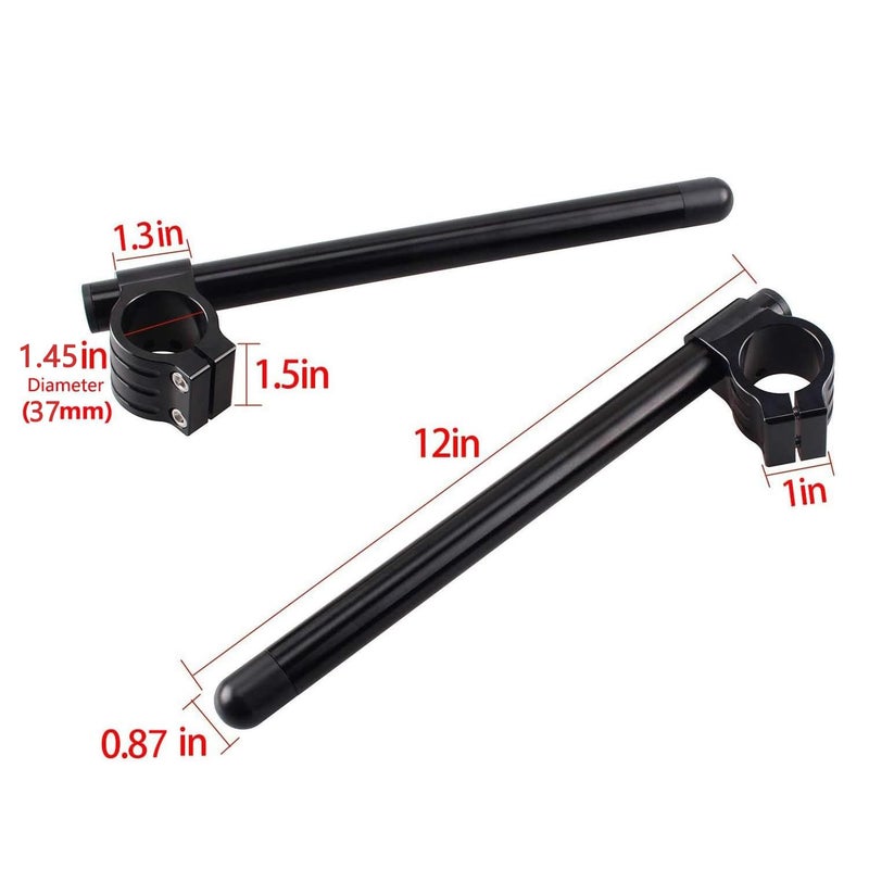 venveal 37mm Motorcycle Handlebars 7/8" Motorcycle Fork Clip ons Handlebars for Hon-da CB500 CB650 CB750 1969-1982 CBX CL77 MR250 SL350 CB450 CL450 CX500 GB500 GL500 CB550 Su-zuki TS-250 GN-400 GT-550 GS-7 - Image 2
